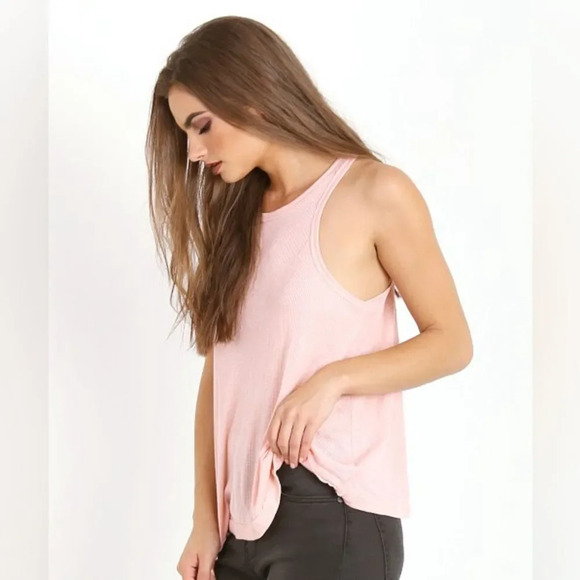 FREE PEOPLE NWOT Long Beach Tank in Petal‎ Pink - Picture 1 of 9